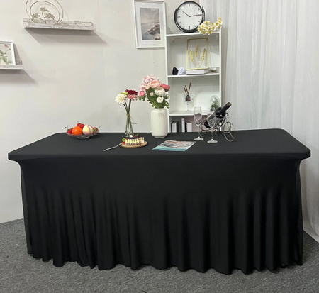 Tischtuch Rechteckig 200cm Mit Sockel, Schabracke, Schwarz