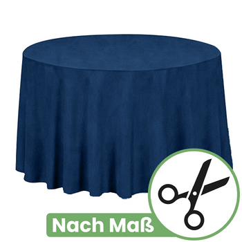 Runde Tischdecke nach Maß, matter Velours, Marineblau