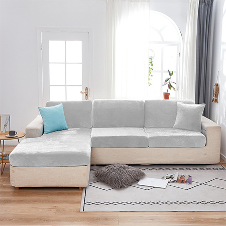 Sofa sitzkissenbezug, Velours, Hellgrau, 80-100 cm