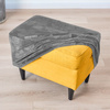 BEZUG für POUF / FUSSHOCKER GEPRÄGTES Blumenmuster VELOURS DUNKELGRAU