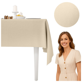 bEige Tischtuch Tisch 140x240cm
