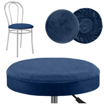 Der Bezug für den runden Stuhlsitz, Velours, Marineblau