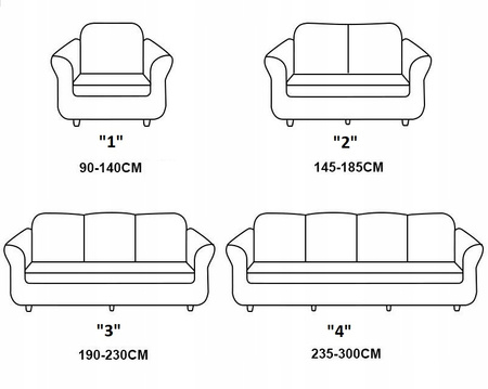 Bezug für ein Sofa, 4-Sitzer-Sofa, 235- 300 cm lang, hellgrau
