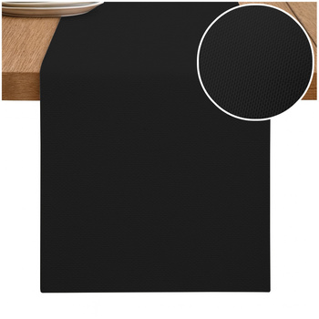 Glatter Tischläufer SCHWARZ 40x275 cm