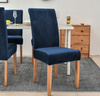 STUHLHUSSE VELVET MARINEBLAU