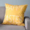 KISSENBEZUG Elegantes, gelbes Design mit dem Schriftzug "Happy Easter"