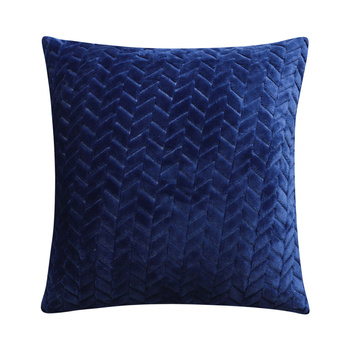 Dekorativer Kissenbezug, Fischgrätenmuster, marineblau