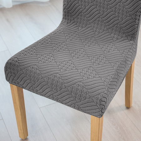 STUHLHUSSE geprägte Rauten Jacquard DICK DUNKELGRAU