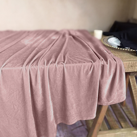 Tischdecke in pudrigem Rosa, MATTER VELOURS, quadratisch 230x230cm