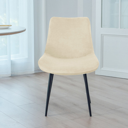 STUHLHUSSE für GROSSE SKANDINAVISCHE SCHALESTÜHLE VELOURS CREME