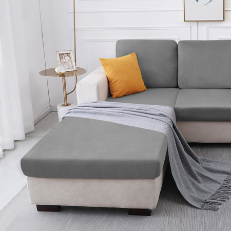 Velours Bezug für die Chaiselongue des Sofas DUNKELGRAU