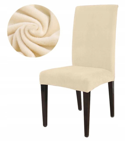 STUHLHUSSE VELVET CREME ECru