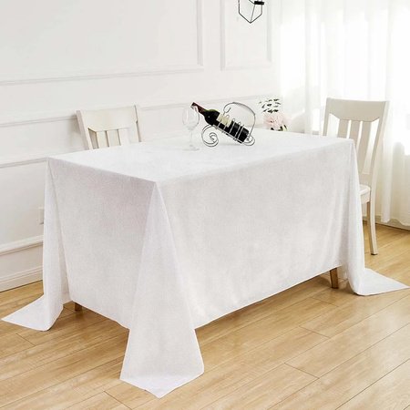 Tischdecke in Weiss, MATTER VELOURS, quadratisch 230x230cm