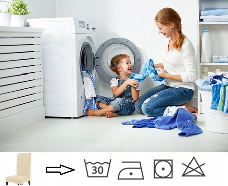 STUHLHUSSE VELVET CREME ECru