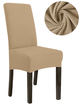 SCHONBEZUG SESSEL AUS DICKEM BEIGE/KAMEL JACQUARD, GRÖSSE L, HOHE RÜCKENLEHNE 70CM