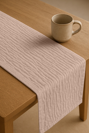 Zarter MUSSELIN-TISCHLÄUFER, puderrosa 40×275 cm