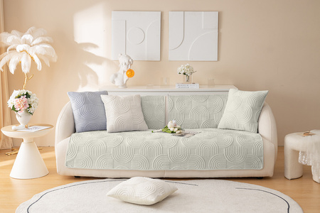 MATTE ÜBERWURF BEZUG für SOFA Couch 90x160 cm, CREME, ERHABENES MUSTER