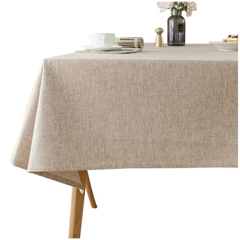 Beige Leinen-Tischdecke, rechteckig 140x150 cm
