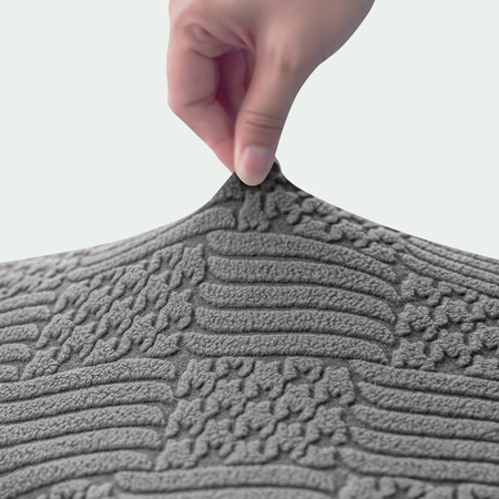 STUHLHUSSE geprägte Rauten Jacquard DICK DUNKELGRAU