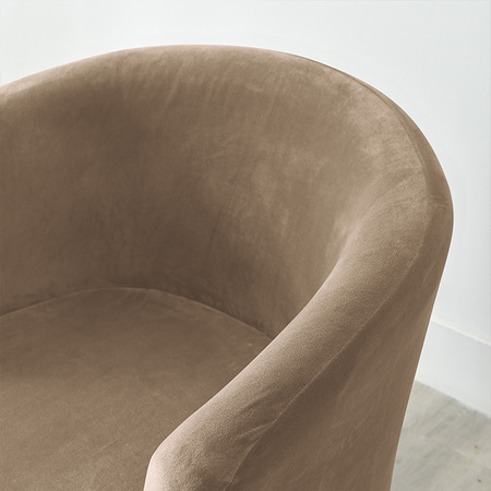 Bezüge für Clubsessel Velours-Plüsch BEIGE, CAPPUCCINO