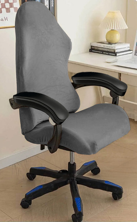DICKER, VELOURS BEZUG FÜR GAMING-STUHL, DUNKELGRAU.