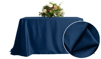Tischdecke in Marineblau, MATTER VELOURS, quadratisch 230x230cm