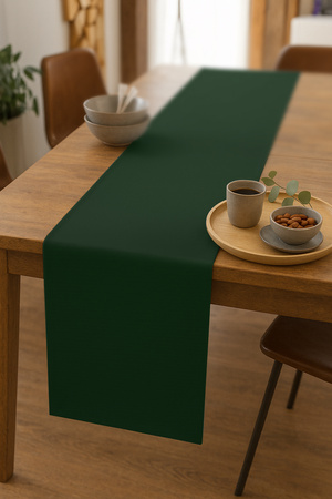 Glatter Tischläufer FLASCHENGRÜN 40x275 cm