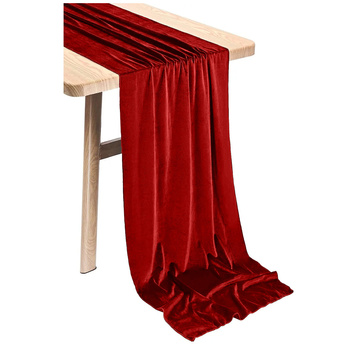 Zarter VELOURS-Tischläufer, velours, rot, 40x275 cm