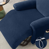 BEZUG für Sessel, 4-teilig, VELOURS Plüsch, MARINEBLAU