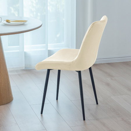 STUHLHUSSE für GROSSE SKANDINAVISCHE SCHALESTÜHLE VELOURS CREME
