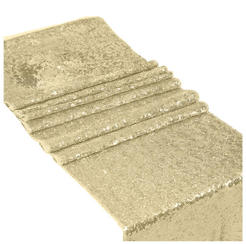 BOHO zarter Pailletten-Tischläufer, gold, 30x275 cm