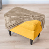 BEZUG für POUF / FUSSHOCKER GEPRÄGTES Blumenmuster VELOURS BEIGE