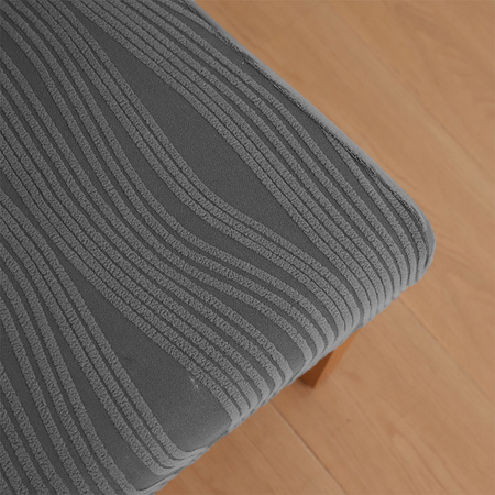 STUHLHUSSE JACQUARD – STRUKTURSTOFF MIT STREIFEN – DUNKELGRAU