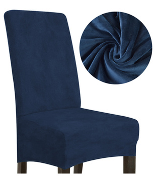 SCHONBEZUG SESSEL AUS DICKEM MARINEBLAU VELOURS, GRÖSSE L, HOHE RÜCKENLEHNE 70CM