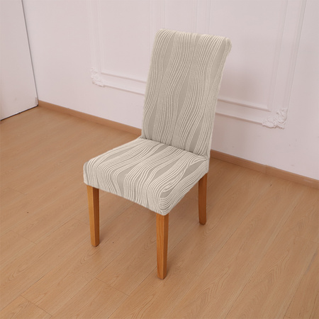 STUHLHUSSE JACQUARD – STRUKTURSTOFF MIT STREIFEN – CREME