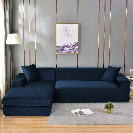Bezug für ein Sofa, 4-Sitzer-Sofa, 235 - 300 cm lang, marineblau