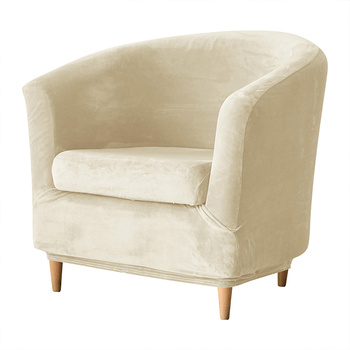 Bezüge für Clubsessel Velours-Plüsch CREME