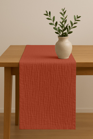 Zarter MUSSELIN-TISCHLÄUFER, kupferfarben 40×275 cm