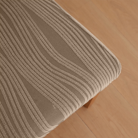 STUHLHUSSE JACQUARD – STRUKTURSTOFF MIT STREIFEN – BEIGE