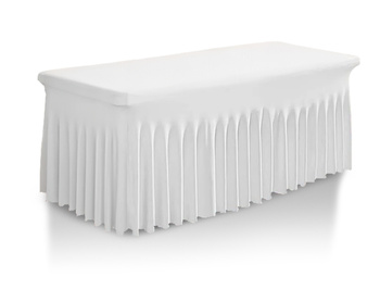 Tischtuch Rechteckig 180cm Mit Sockel, Schabracke, weiß