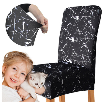 STUHLBEZUG mit Muster in schwarzem Marmor
