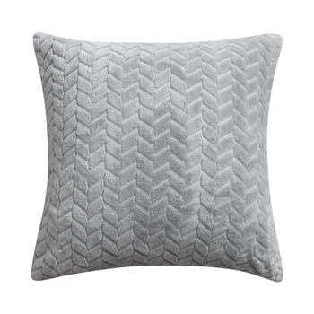 Dekorativer Kissenbezug, Fischgrätenmuster, GRAU