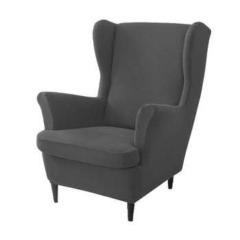 Bezug für Ohrensessel Jacquard DUNKELGRAU