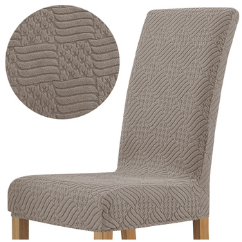 STUHLHUSSE geprägte Rauten Jacquard DICK BEIGE CAPPUCCINO