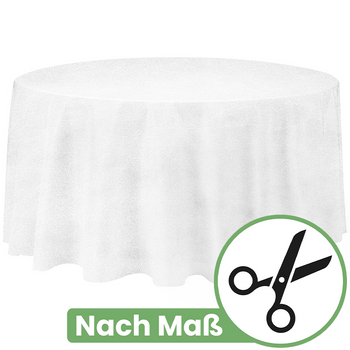 Runde Tischdecke nach Maß, matter Velours, Milchweiß