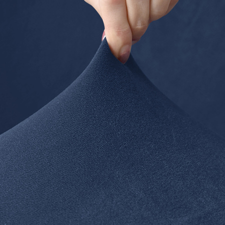 STUHLHUSSE für GROSSE SKANDINAVISCHE SCHALESTÜHLE VELOURS MARINEBLAU