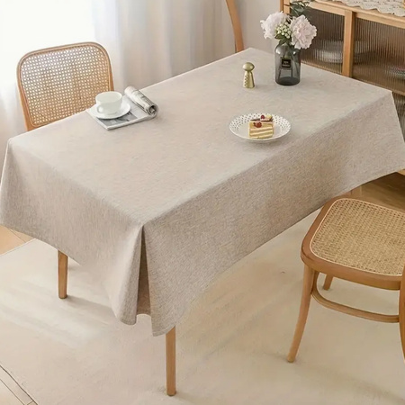 Beige Leinen-Tischdecke, rechteckig 140x150 cm