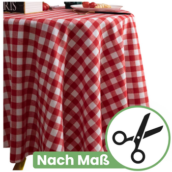 Tischdecke mit rotem Karo – nach Maß