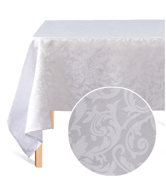 JACQUARD-TISCHDECKE WEISS QUADRATISCH 140x240 cm