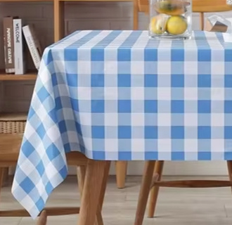 Tischdecke im blauen Karomuster, rechteckig 140x140 cm
